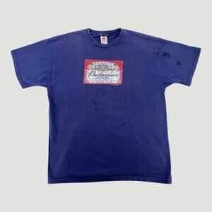 Vintage Budweiser Logo T Shirt XL Distressed Beer Graphic Tee
